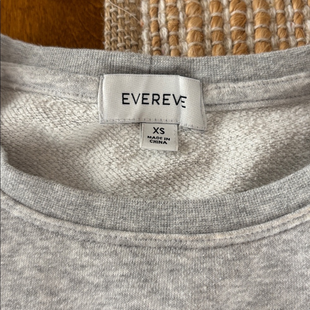 Evereve Light Gray Ruffle Crew Sweatshirt - Picture 8 of 12